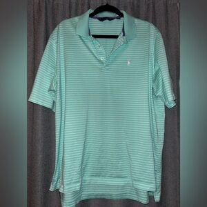 Polo by Ralph Lauren Men's Aqua Striped Shirt
